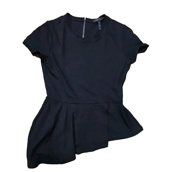 BCBGMaxAzria Black Peplum Blouse - Picture 1 of 7